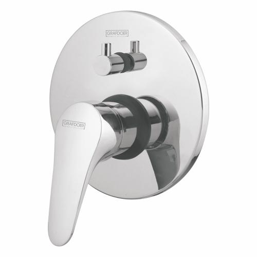 Single Lever Concealed Mixer & Diverter High Flow & Three Outlet exposed parts kit consisting of operating lever & wall flange